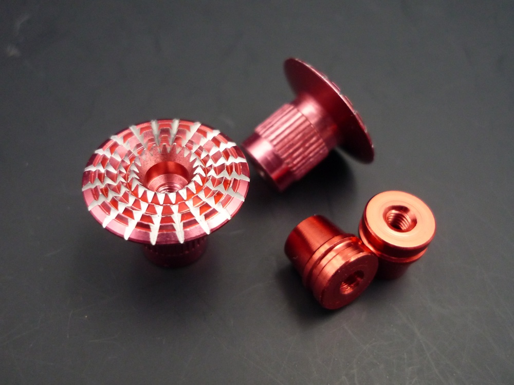 Gimbal Stick Ends 3D Umbrella Style M4, red