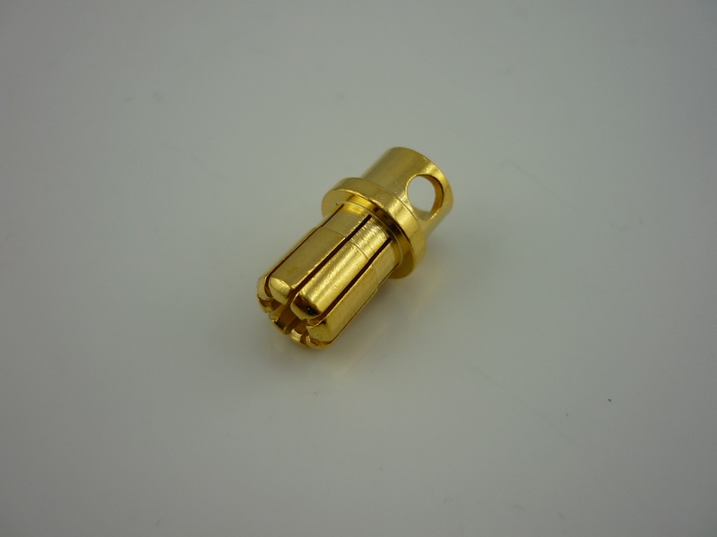 Goldkontakt Stecker 8 mm, geschlitzt